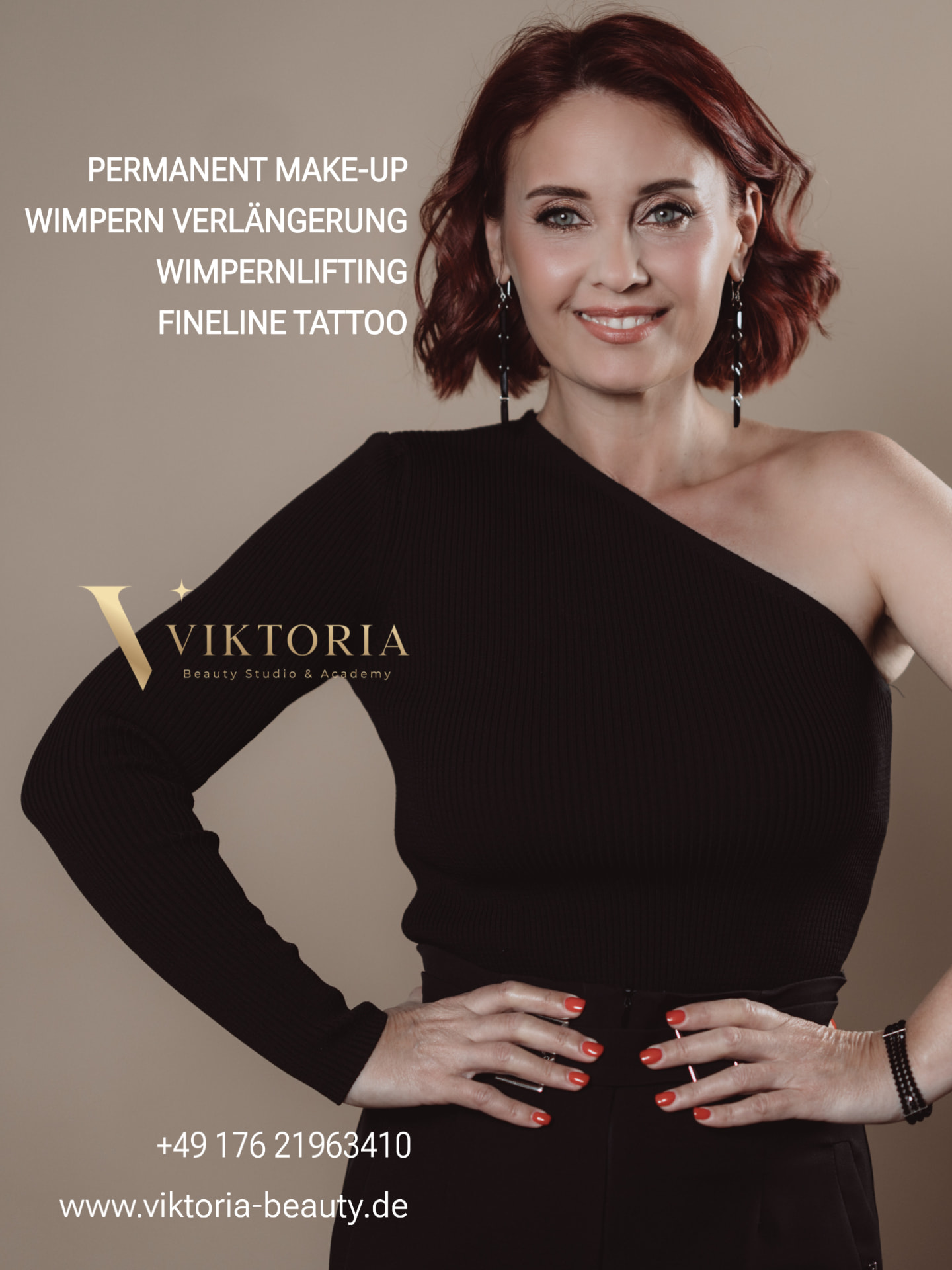Viktoria Zimbelmann – VIKTORIA Beauty Studio & Academy. Permanent Make-up, Wimpernverlängerung, Wimpernlifting, Fineline Tattoo. Behandlungen und Schulungen. www.viktoria-beauty.de · +49 176 21963410